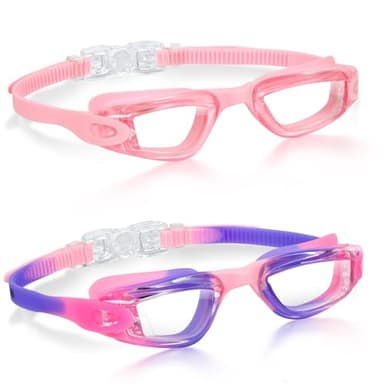 Aegend Kids Swim Goggles, Pack of 2 Swimming Goggles for Children Boys & Girls Age 3-14 - Image 1