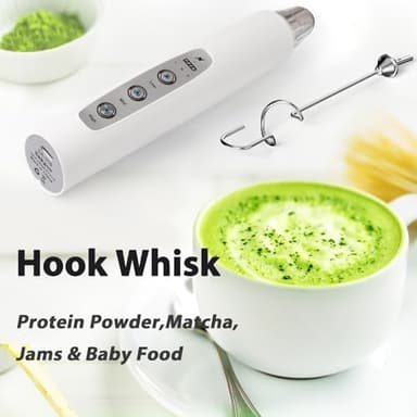 Sakgos Milk Frother Rechargeable Handheld-Electric Whisk 3 Speed Adjustable, Coffee Frother Wand with 3 Stainless Whisks, Electric Foam Maker, Drink Mixer Blender for Latte Cappuccino Matcha Egg - Image 5
