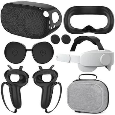 Compatible with Quest 2 Accessories, for Quest 2 Head Strap, for Quest 2 case,VR Face Cover, VR Shell Cover, Controller Grips Cover, Protective Joystick Cover,VR Lens Cover Protector for Quest 2 - Image 3