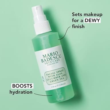 Mario Badescu Facial Spray Aloe, Rose Water and Cucumber - Green Tea Duo for Face, Neck or Hair, Cooling and Hydrating Face Mist for All Skin Types, Dewy Finish, 4 Fl Oz (Pack of 2) - Image 7