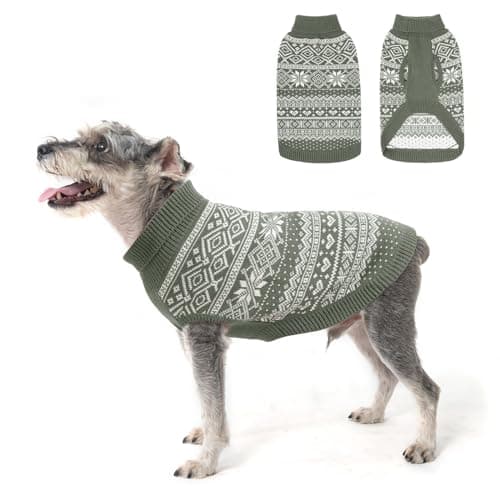 HOMIMP Dog Sweater Argyle - Warm Sweater Winter Clothes Puppy Soft Coat, Ugly Dog Sweater for Small Medium and Large Dogs, Pet Clothing Boy Girl, Grey S - Image 1