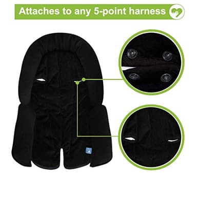 COOLBEBE Upgraded 3-in-1 Babybody Support for Newborn Infant Toddler - Extra Soft Car Seat Insert Cushion Pad, Perfect for Carseats, Strollers, Swings, Black - Image 5