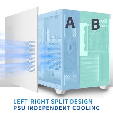 MUSETEX ATX PC Case, 6 PWM ARGB Fans Pre-Installed, 360MM RAD Support, Type-C Gaming PC Case, 270° Full View Tempered Glass Mid Tower, Pure White ATX Computer Case,Y6 - Image 7