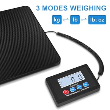 Fuzion Shipping Scale, 440LB x 10g High Accuracy Postal Scale, Hold/Tare Function, Digital Shipping Postal Scale for Packages, Postage, Luggage, Mailing, Battery & AC Adapter Included - Image 4