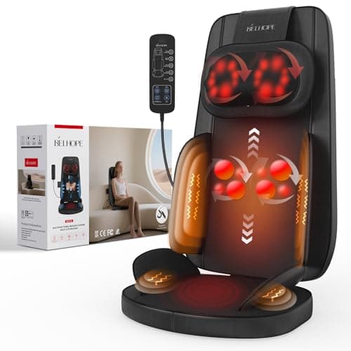 Shiatsu Neck and Back Massager with Heat, 4D Kneading Back Massager for Pain Relief Deep Tissue, Comfortable Back Massage for Chair, Massager for Home Office, Christmas Gifts for Women Men Parents - Image 1