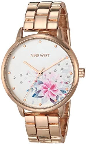 Nine West Women's Crystal Accented Bracelet Watch - Image 1