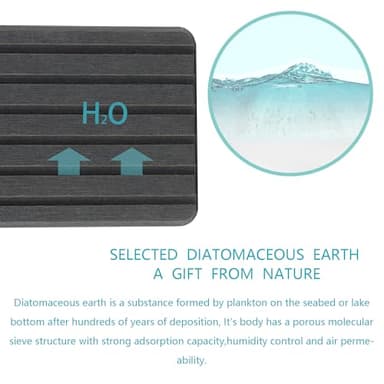 NiuYichee 2 PCS Water Absorbent Diatomite Coasters Rectangle, Grooved Design, Water Absorbing Stone Used for Hand Soaps & Plants & toiletries in The Modern Home - Image 3