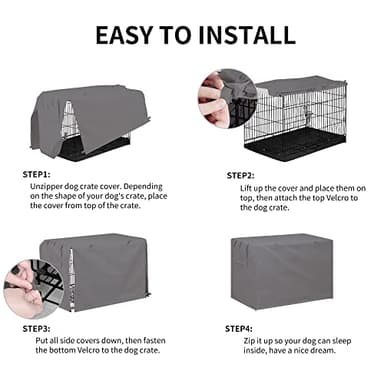 Easy-Going Dog Crate Cover 42 Inch Dog Kennel Cover for Dog, Cage Covers for Dog Crates Fit (42" L x28 Wx30 H) Grey - Image 6