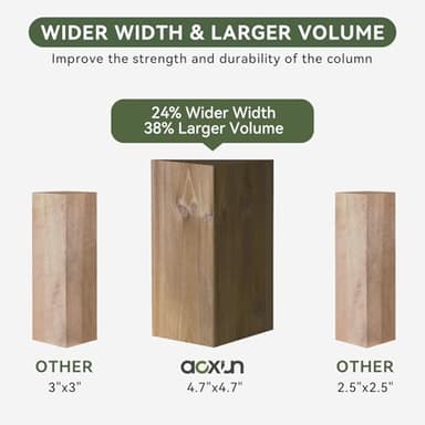 Aoxun 10' x 12' Outdoor Wood Gazebo, Hardtop Gazebo Permanent Wooden Pavilion with Galvanized Steel Double Roof, for Patio, Garden, Deck, Cedar Wood - Image 3