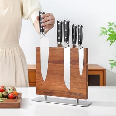 Strong Magnetic Knife Block - Magnetic Knife Holder for Kitchen Organization, Knife Block with Powerful Magnet (Square steel bottom knife block） - Image 2