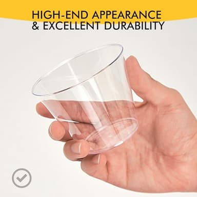 RACETOP 200 Pack 9 oz Clear Plastic Cups for Party, Disposable Clear Cup, Disposable Cups, Wine Glasses Cups, Plastic Cocktail Glasses - Image 3
