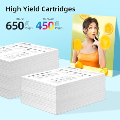 61XL Ink Cartridges Combo Pack Replacement for HP Ink 61 XL High Yield Work with HP Envy 5530 4500 4502 5535 Officejet 4630 4635 Deskjet 3510 1010 Printer Remanufactured (Black, Tri-Color, 2 Pack) - Image 3