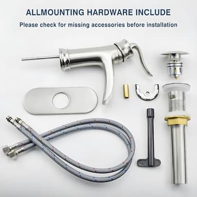 Yodel Faucet Single Handle Waterfall Bathroom Faucet for Sink 1 or 3 Hole with Drain Set,Brushed Nickel - Image 6