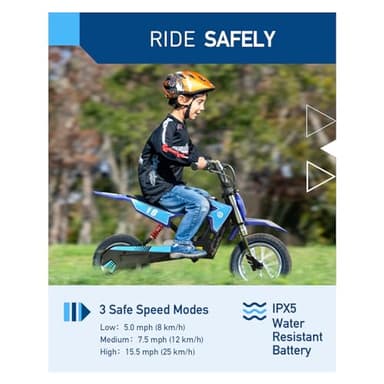 Hiboy DK1 36V Electric Dirt Bike,300W Electric Motorcycle - Up to 15.5MPH & 13.7 Miles Long-Range,3-Speed Modes Motorcycle for Kids Ages 3-10 - Image 5
