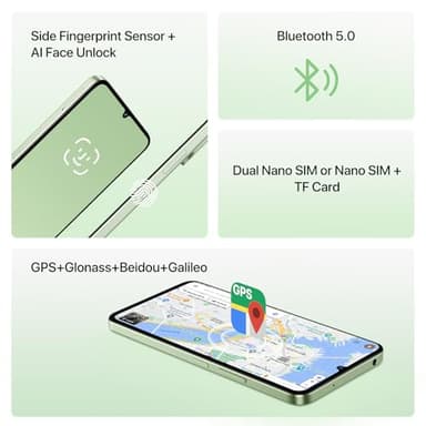 UMIDIGI G9T Unlocked Cell Phone, Dual 4G SIM, 4GB+128GB/1TB TF, Android 14 Smartphone, 6.75" HD+ 90Hz Display, 5000mAh Battery, 18W Fast Charging, 13MP Camera, GPS - Image 6