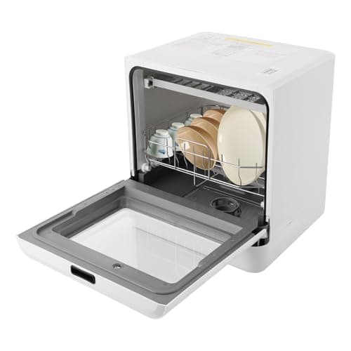 Portable Countertop Dishwasher, 110V 800W Mini Dishwasher with 6L Built-in Water Tank, 4 Washing Programs Countertop Dishwasher 158°F High-Temp & Air-Dry Function for Apartments Kitchen Dorm - Image 1