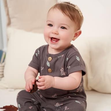 Gerber Baby Boys and Baby Girls' 2-Pack Long Leg Rompers, Bouquets, 24 Months - Image 7