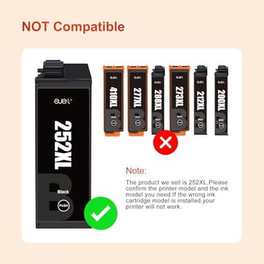 ejet 252XL Ink Cartridges Combo Pack Remanufactured Replacement for Epson 252 Ink Cartridges for Workforce WF-3620 WF-3640 WF-7110 WF-7610 WF-7620 WF-7710 WF-7720 (2 Cyan, 2 Magenta, 2 Yellow) 6 Pack - Image 5