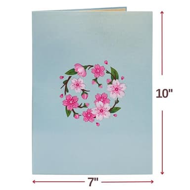 Paper Love 3D Cherry Blossom Flower Bouquet Pop Up Card, with Forever Flowers Keepsake, Gift for Birthday, Graduation, Get Well, Thank You, All Occasion or Just Because - Oversized 10" x 7" Cards - Includes Envelope And Note - Image 3