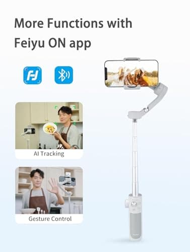 FeiyuTech VB4 Kit 3-Axis Smartphone Gimbal–Built-in 8.5" Extension Rod, AI Face Tracking&Fill Light, Carrying Case for for iPhone,Samsung Galaxy, Google Pixel Series, Motorola – Payload 9.2 oz - Image 8
