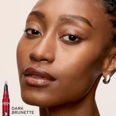 L'Oreal Paris Faux Brow, Hair-Like, Filling Eyebrow Pen with Double-Brush Tip, Fast & Precise Eyebrow Makeup, Dark Brunette, 0.04 Fl Oz - Image 7