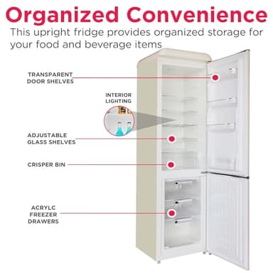 Frigidaire RETRO 9.2 Cubic Foot Fridge with Bottom Mount Freezer, 9.2 cu. ft, VANILLA - Image 4