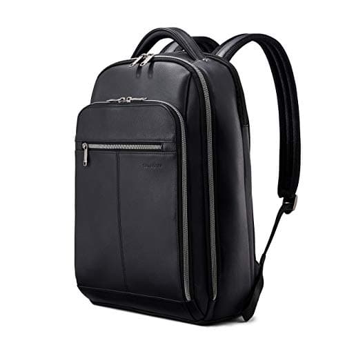 Samsonite Classic Leather Backpack, Black, One Size - Image 1
