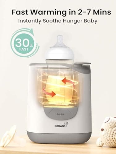 GROWNSY Bottle Warmer, Baby Bottle Warmer Fast for Breastmilk & Formula, Accurate Temperature Control, Milk Warmer for All Bottles with Thaw, Sterilizing, Keep Warm, Heat Food - Image 2