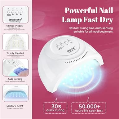 JEWHITENY 45PCS Gel Nail Polish Kit with U V Light LED Nail Lamp 40 Colors Set Manicure Nail Gel Kit - Image 5