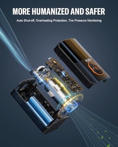 Tire Inflator Portable Air Compressor, 160PSI Cordless Air Pump, 4X Faster Air Compressor with Pressure Detection, Tire Inflator Suitable for Car Motor Bike Ball - Image 4