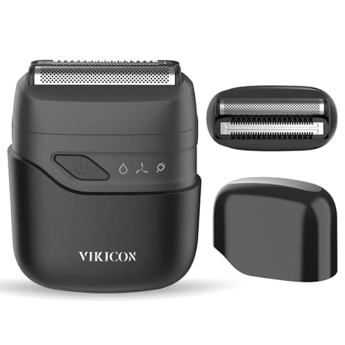 VIKICON® Electric Foil Shavers for Men, Compact Travel Face Shaver, Mini Razor for Shaving Face, Portable On-The-Go Shaver w/Dual Floating Blades, Close Shave Stubble Trimmer USB-C, Gifts for Dad Him - Image 1