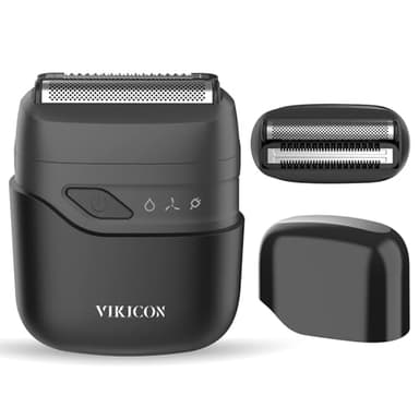 VIKICON® Electric Foil Shavers for Men, Compact Travel Face Shaver, Mini Razor for Shaving Face, Portable On-The-Go Shaver w/Dual Floating Blades, Close Shave Stubble Trimmer USB-C, Gifts for Dad Him - Image 1