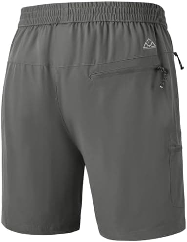 Rdruko Men's Quick Dry Hiking Shorts Lightweight Running Gym Outdoor Active Shorts with Zipper Pockets - Image 3