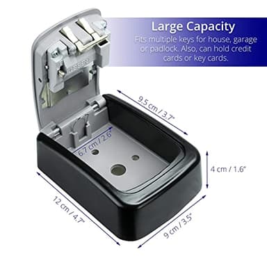 Key Lock Box with Code for Outside - Wall Mount Lockbox for Keys Outdoor - Combination Lock Box to Hide a Key Outside - Key Cabinets - Image 6