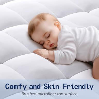 SOPAT Mattress Topper King Size Extra Thick Mattress Pad 8-21" Deep Pocket Soft Down Alternative Fill Mattress Protector Pillow Top Mattress Cover (78x80 Inches, White) - Image 3