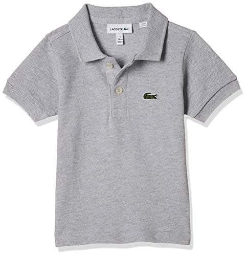 Lacoste Unisex-Child Short Sleeve Classic Pique Polo, Silver Heathered, 6 - Image 1