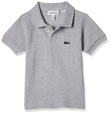 Lacoste Unisex-Child Short Sleeve Classic Pique Polo, Silver Heathered, 6 - Image 1