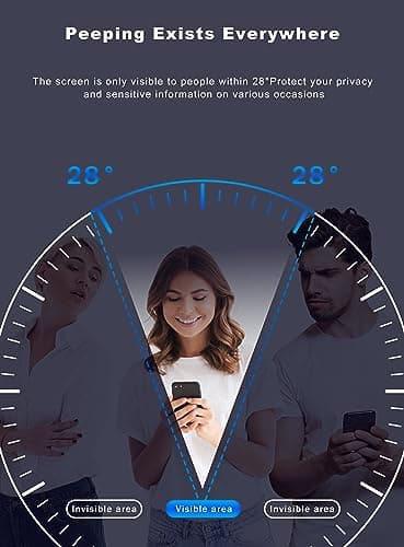 GIGIKISS Compatible for iPhone 15 Pro Privacy Screen Protector 6.1 inch, Anti Spy Anti Blue Light HD Tempered Glass Screen Protector Easy Installation, Case Friendly, 2 Pack Black - Image 3