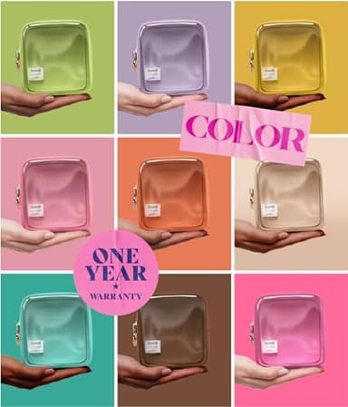 Embla Clear Cosmetic Bag Makeup Case, Clear Zipper Make Up Pouch and Toiletry Travel Tote, Cute Skincare Pouches for Women Girls, Preppy Purse Cosmetic Organizer, Mini Makeup Bags, Fuchsia - Image 5