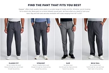 Haggar Mens Premium Comfort Classic Fit Pleat Front Reg. And Big & Tall Sizes Dress Pants, Medium Khaki, 34W X 34L US - Image 7