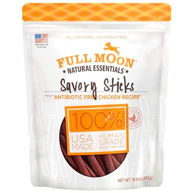Full Moon All Natural Human Grade Dog Treats, Essential Chicken Savory Sticks, 16 Ounce - Image 1