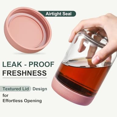 NETANY 6-pack 16 oz Overnight Oats Containers with Lids, Glass jars with Airtight Lids, Wide mouth Mason Salad jars, Glass Food Storage Containers for Snacks Yogurt Spice Sugar - Image 3