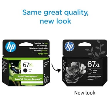 HP 67XL Black High-yield Ink Cartridge for HP Printers | Works with Printer Series: DeskJet 1255, 2700, 4100, ENVY 6000, 6400 Series | Eligible for Instant Ink | 3YM57AN - Image 2