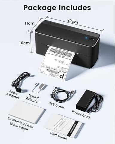 Phomemo Shipping Label Printer, 241BT 4X6 Wireless Thermal Label Printer for Small Business, Labels Printers for Shipping Package, Compatible with iPhone, Android, Amazon, Shopify, UPS, Black - Image 6