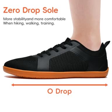 ABCDZZ Barefoot Shoes for Women Wide Toe Box Minimalist Sneakers Zero Drop Sole Lightweight Trail Running Shoes, Black, 9W - Image 6