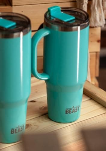 Beast 42 oz Tumbler Stainless Steel Vacuum Insulated Coffee Ice Cup Double Wall Travel Flask (Aqua Blue) - Image 6