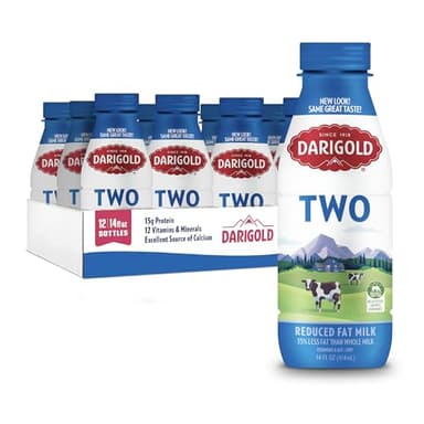 Darigold Milk 2 Percent, Reduced Fat Shelf Stable Milk with 12 Essential Nutrients, 15g Protein, rsBT Free - 14oz, 12 Pack (Two Percent) - Image 1