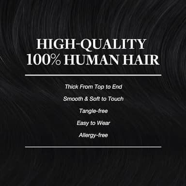 GOO GOO Clip in Hair Extensions Real Human Hair, Remy Human Hair Extensions Clip ins for Women, Natural Human Hair, 24inch 120g 7Pcs, 1 Jet black - Image 4