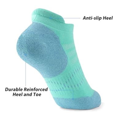 Gonii Ankle Socks Womens Running Athletic No Show Socks Cushioned 5-Pairs (US, Numeric, 10, 12, Regular, Regular, N-5-Color) - Image 5