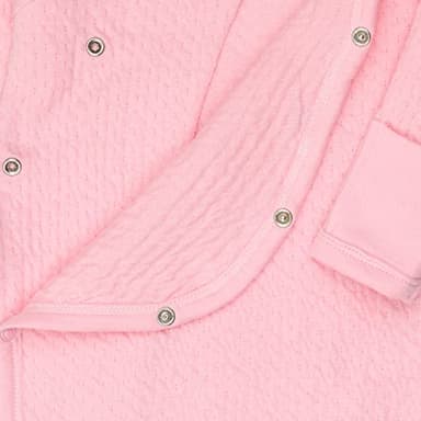 HonestBaby Matelasse Side Snap Coverall Organic Cotton for Baby Boys, Girls, Pink, 0-3 Months - Image 3